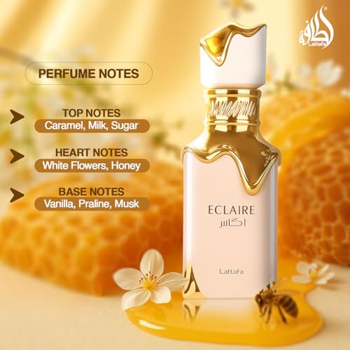 Lattafa Eclaire - Vanilla, Caramel, Sweet, Floral - Eau de Parfum Long-Lasting Fragrance for Women, 3.40 Ounce / 100 ml : Beauty & Personal Care - Image 4