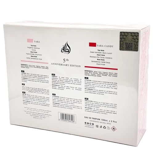 Lattafa 2 Piece Gift Set (Yara EDP 3.4 Fl Oz + Yara Candy EDP 3.4 Fl Oz) : Clothing, Shoes & Jewelry - Image 5