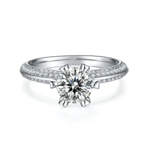 6.5 mm Moissanite New Arrival High Quality in Stock 925 Sterling Silver Jewelry 18K Gold Ring for Women Engagement Rings