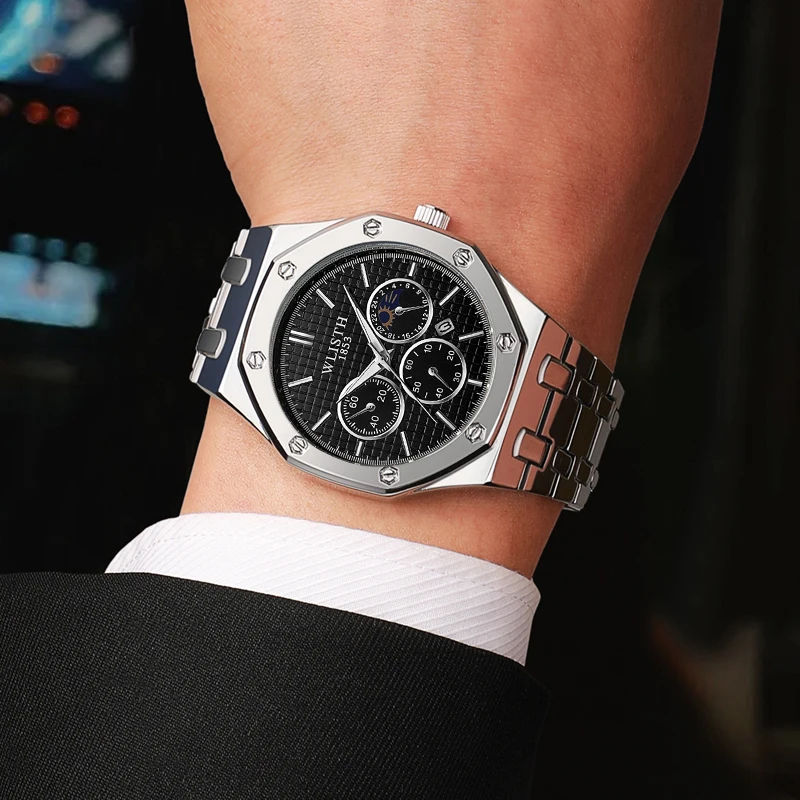 New Vintage Classic Business Steel Belt Quartz Waterproof Leisure Foreign Trade Watch Men