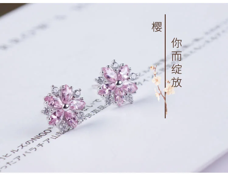 New Hot Fashion 925 Sterling Silver Crystal Flower Earring for Women Fashion Jewelry - Image 5