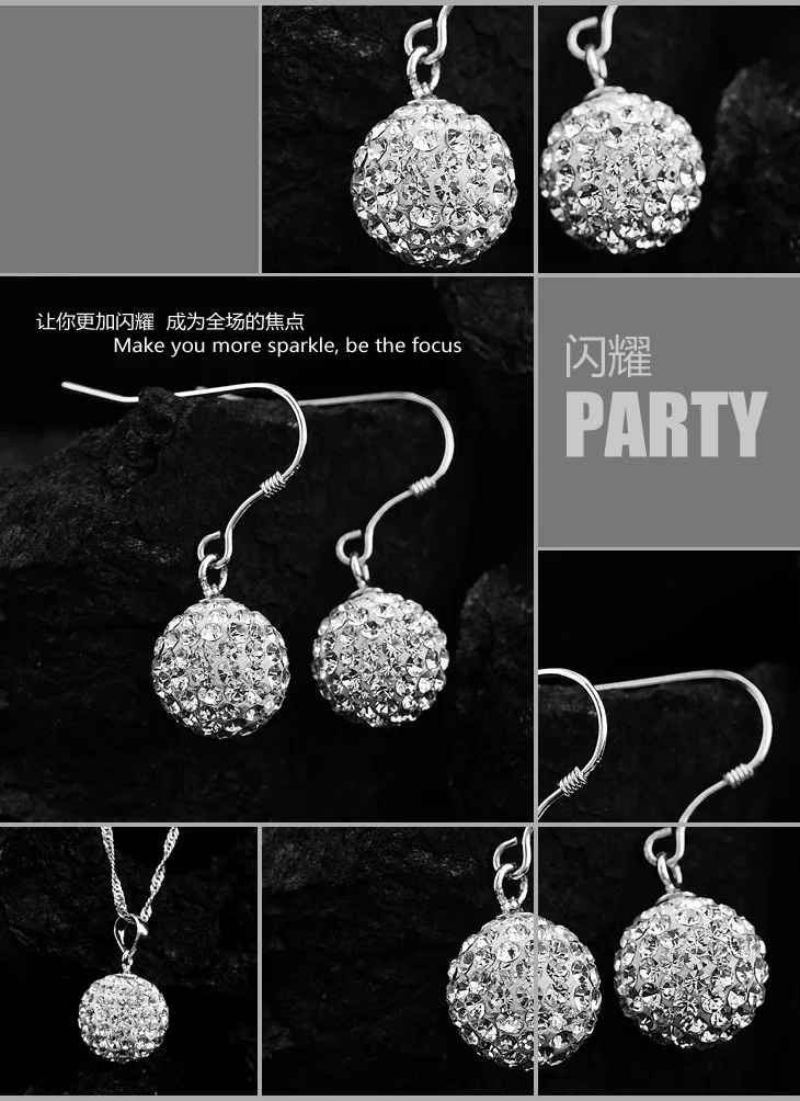 Factory Wholesale High Quality Super Shiny Zircon 925 Silver Earring for Women Jewelry Wholesale Gift Drop Ball Earrings - Image 3