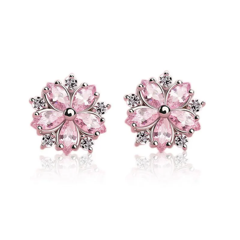 New Hot Fashion 925 Sterling Silver Crystal Flower Earring for Women Fashion Jewelry - Image 6