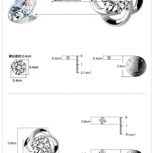 Chic Bright and Happy Four Leaf Clover Earrings Zircon Inlaid Earring Hollow Earring