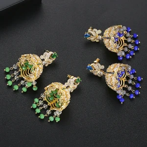 OEM Elegant Vintage Bell Ethnic Indian Style Earring 3A Cubic Zircon Setting Retro of Bohemia Wholesale for Women Jewelry