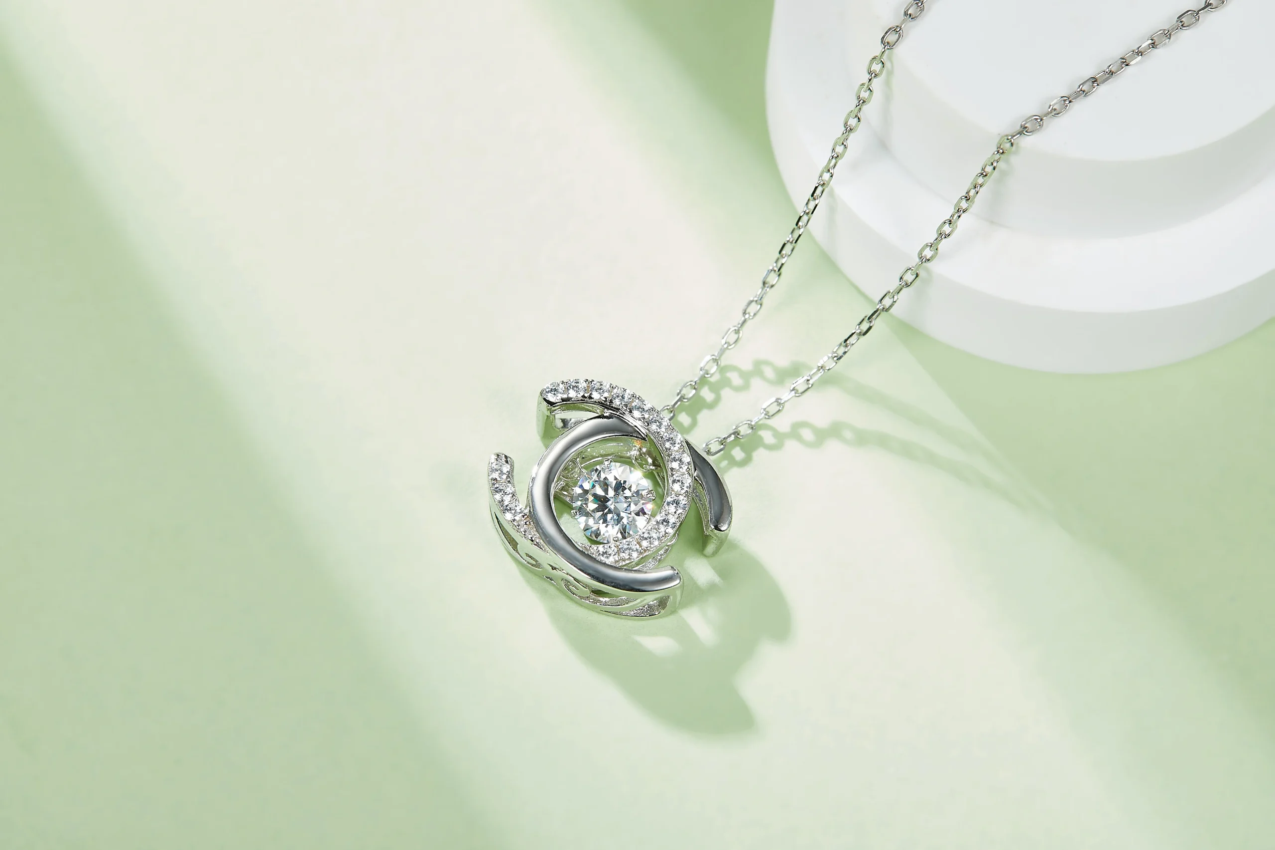 S925 Sterling Silver Moissanite Pendant Necklace Adjustable Lightweight Rhodium Plated Boho Bridal Fine Jewelry Gift for Women - Image 3