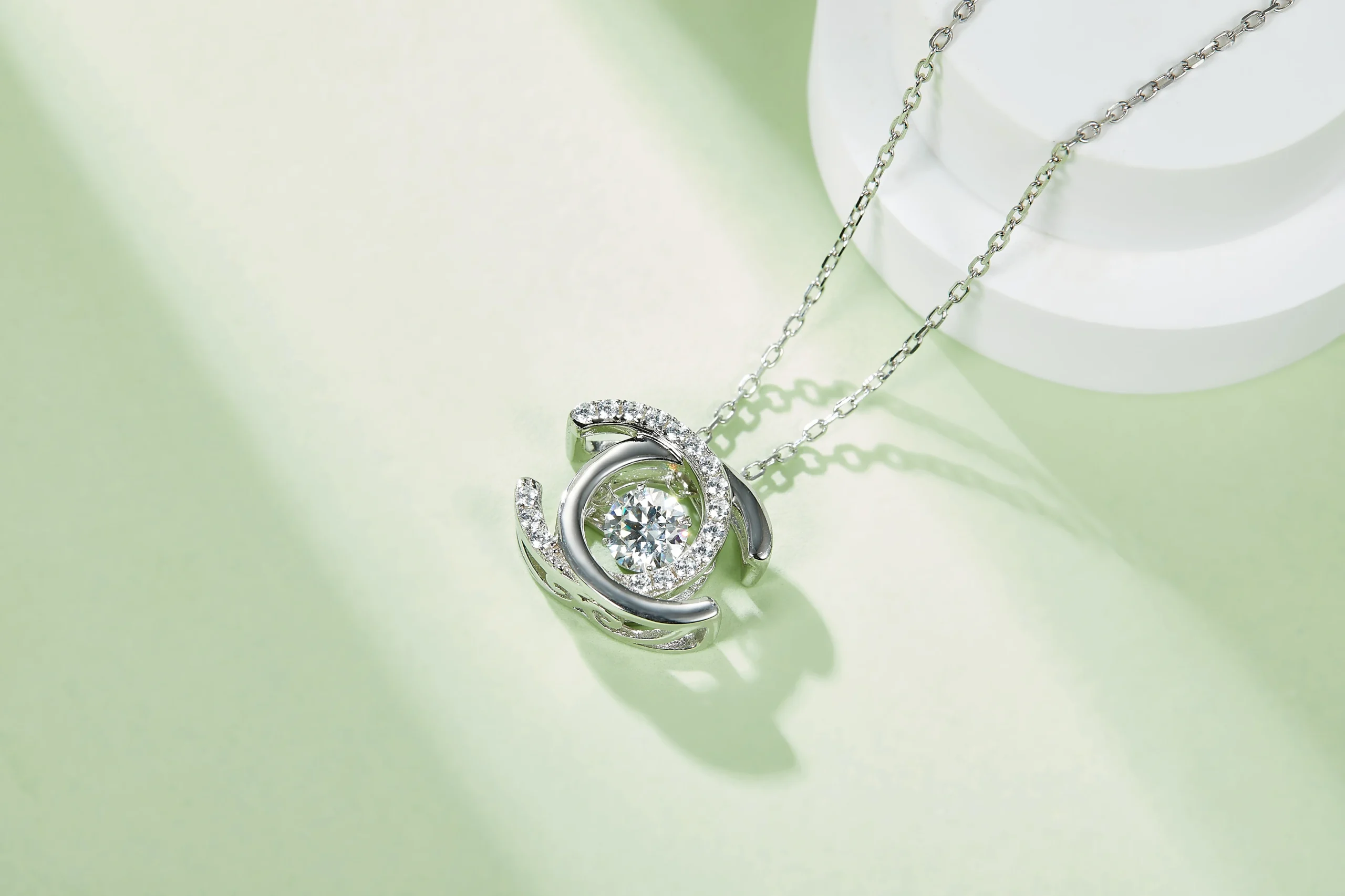 S925 Sterling Silver Moissanite Pendant Necklace Adjustable Lightweight Rhodium Plated Boho Bridal Fine Jewelry Gift for Women - Image 3