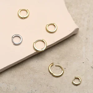 Aimgal Wholesale Fine Jewelry S925 Silver 18K Gold Plated Hoop Earring Set Stackable Hiphop Style Trendy Gift