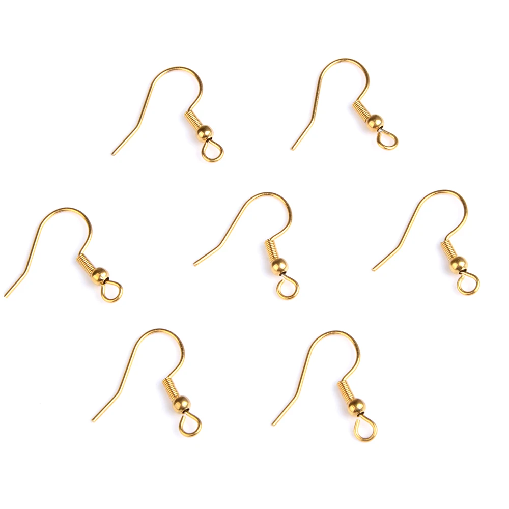 Silver Gold Plated Spring Ball Dangle Ear Wire Stainless Steel Earring Hooks for DIY Jewelry Making - Image 4