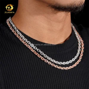 New Arrivals 5MM Pass Diamond Tester Rhodium Plated 925 Silver Hip Hop Iced Out Moissanite Diamond Franco Infinity Chain