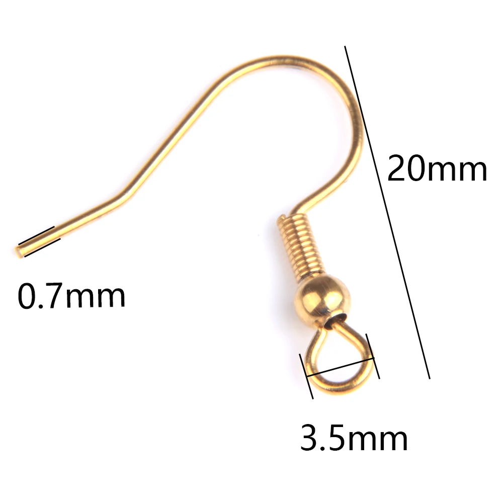 Silver Gold Plated Spring Ball Dangle Ear Wire Stainless Steel Earring Hooks for DIY Jewelry Making - Image 5
