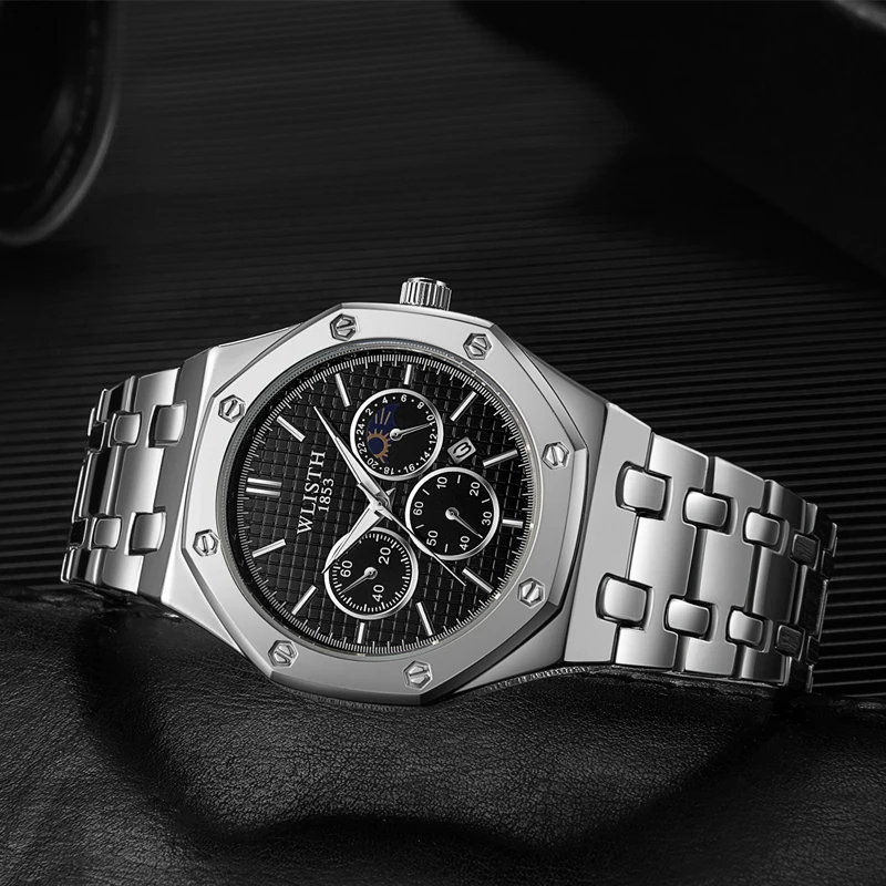 New Vintage Classic Business Steel Belt Quartz Waterproof Leisure Foreign Trade Watch Men - Image 2