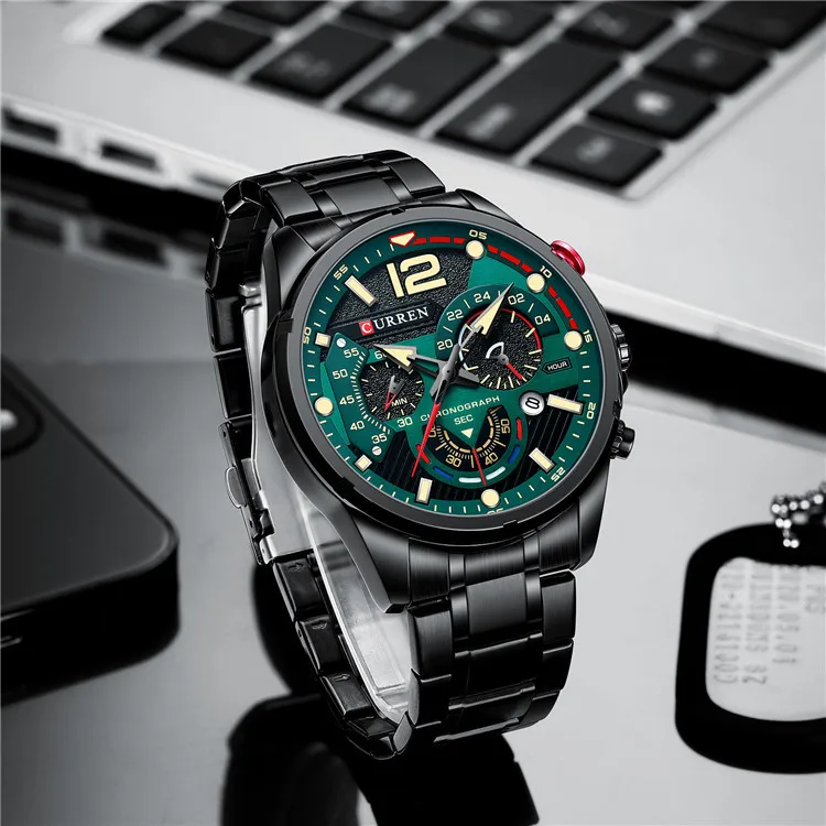 Curren 8395 Mens Watch Fashion Business Luxury Style Luminous Stainless Steel 30M Waterproof Men Relogio Wrist Quartz Watches - Image 3