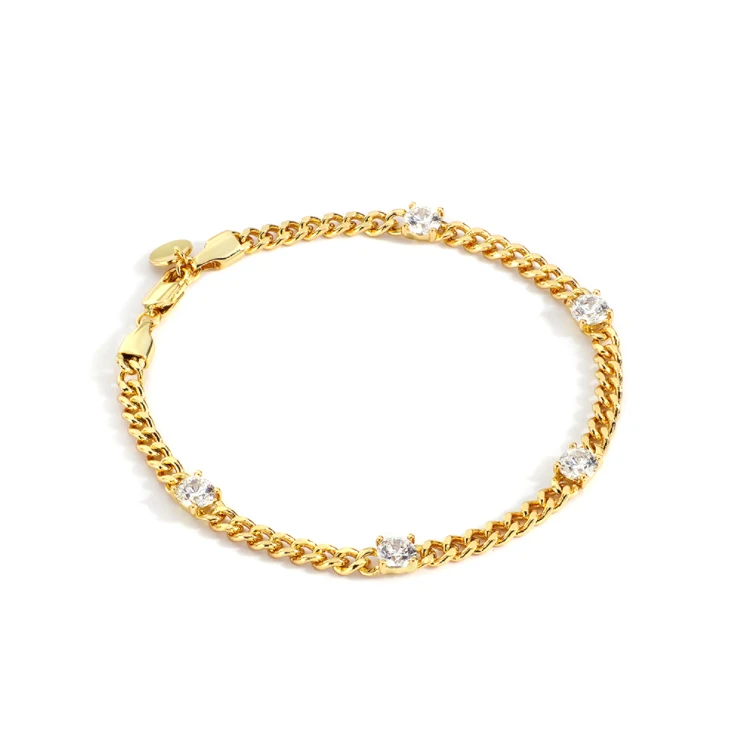 New Arrivals Dainty Fashion Wholesale Women Mens Italian Wrist Silver Tone Gold Cuban Link Hand Chains Bracelet - Image 6