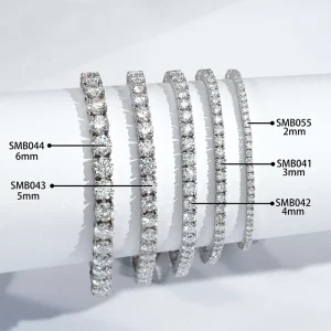 Ready to Ship 2024 Hot Sale Diamond Jewelry Gold Plated 925 Silver Moissanite Tennis Bracelet