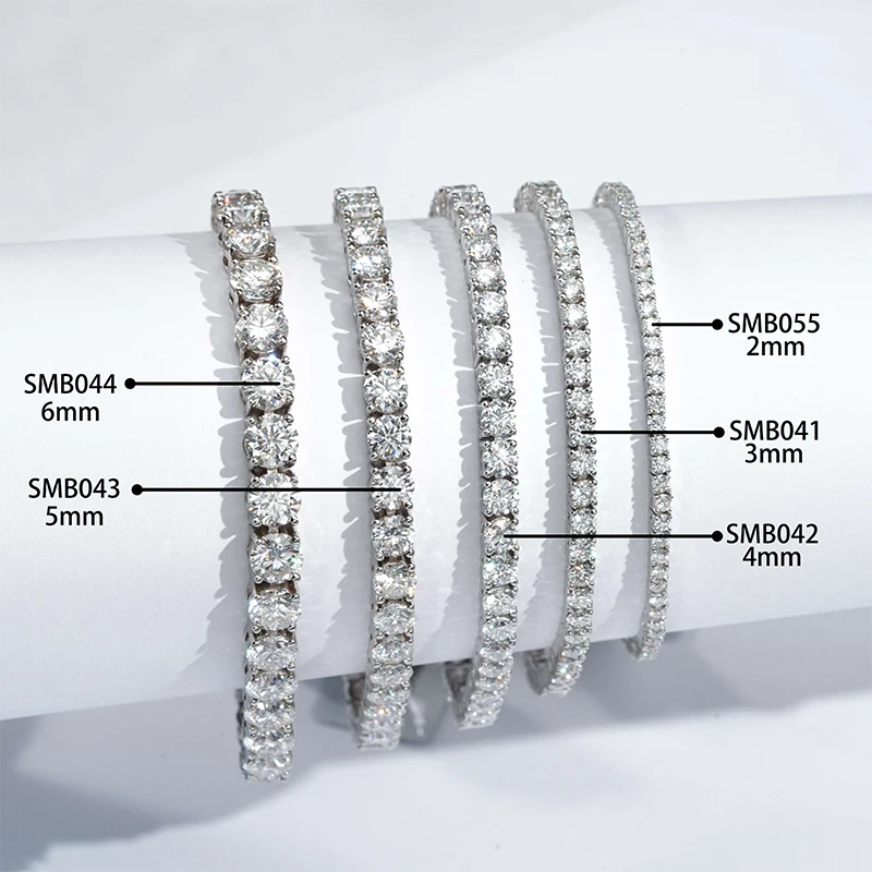 Ready to Ship 2024 Hot Sale Diamond Jewelry Gold Plated 925 Silver Moissanite Tennis Bracelet