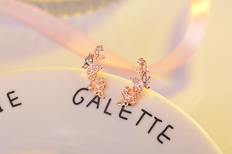 Chic Refined Women's Elegant Cute Butterfly Inlaid AAA Zircon Ear Stud Earrings Fashion Jewelry - Image 5