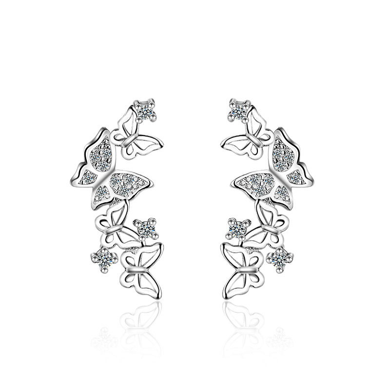 Chic Refined Women's Elegant Cute Butterfly Inlaid AAA Zircon Ear Stud Earrings Fashion Jewelry - Image 6
