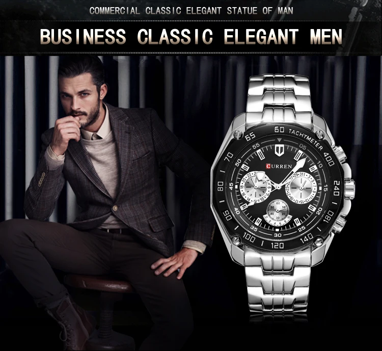 CURREN 8077 Hot Selling Fashion Casual Luxury Men's Quartz Watches Analog Business Classic Trendy Stainless Steel Watch for Men - Image 2