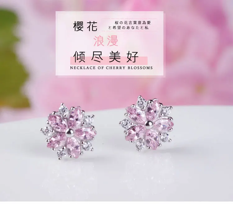 New Hot Fashion 925 Sterling Silver Crystal Flower Earring for Women Fashion Jewelry - Image 4