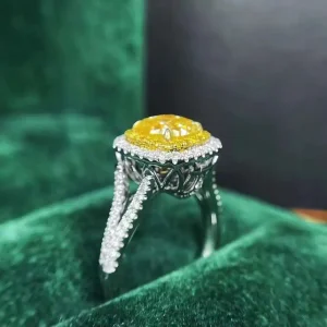 SGARIT Engagement 2ct Moissanite Yellow Diamond 14K Gold Lady Wedding Holiday Gifts Custom Jewelry Ring