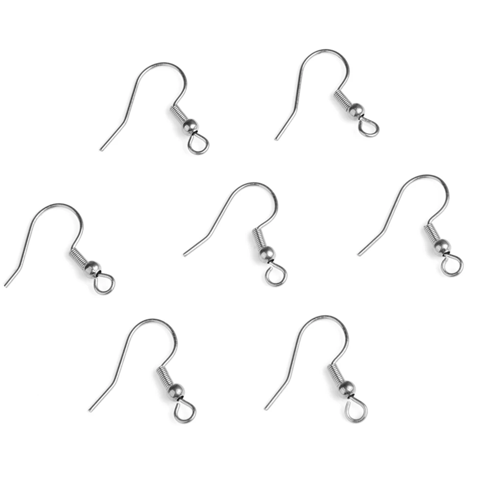 Silver Gold Plated Spring Ball Dangle Ear Wire Stainless Steel Earring Hooks for DIY Jewelry Making - Image 3