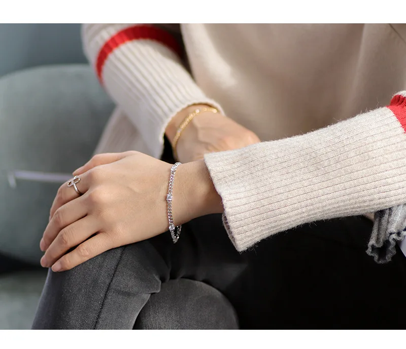 New Arrivals Dainty Fashion Wholesale Women Mens Italian Wrist Silver Tone Gold Cuban Link Hand Chains Bracelet - Image 5