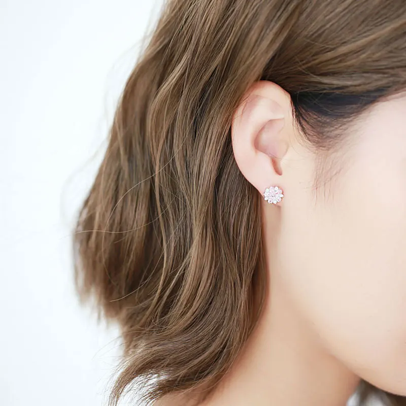 New Hot Fashion 925 Sterling Silver Crystal Flower Earring for Women Fashion Jewelry - Image 3