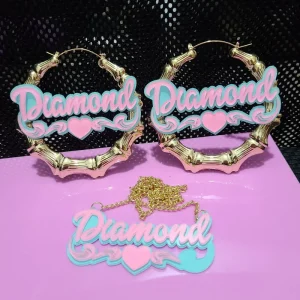 Fashion Trend 2021 18k Gold Big Hoop Earrings Stainless Steel Wholesale Necklace and Earrings Set for Girl Women