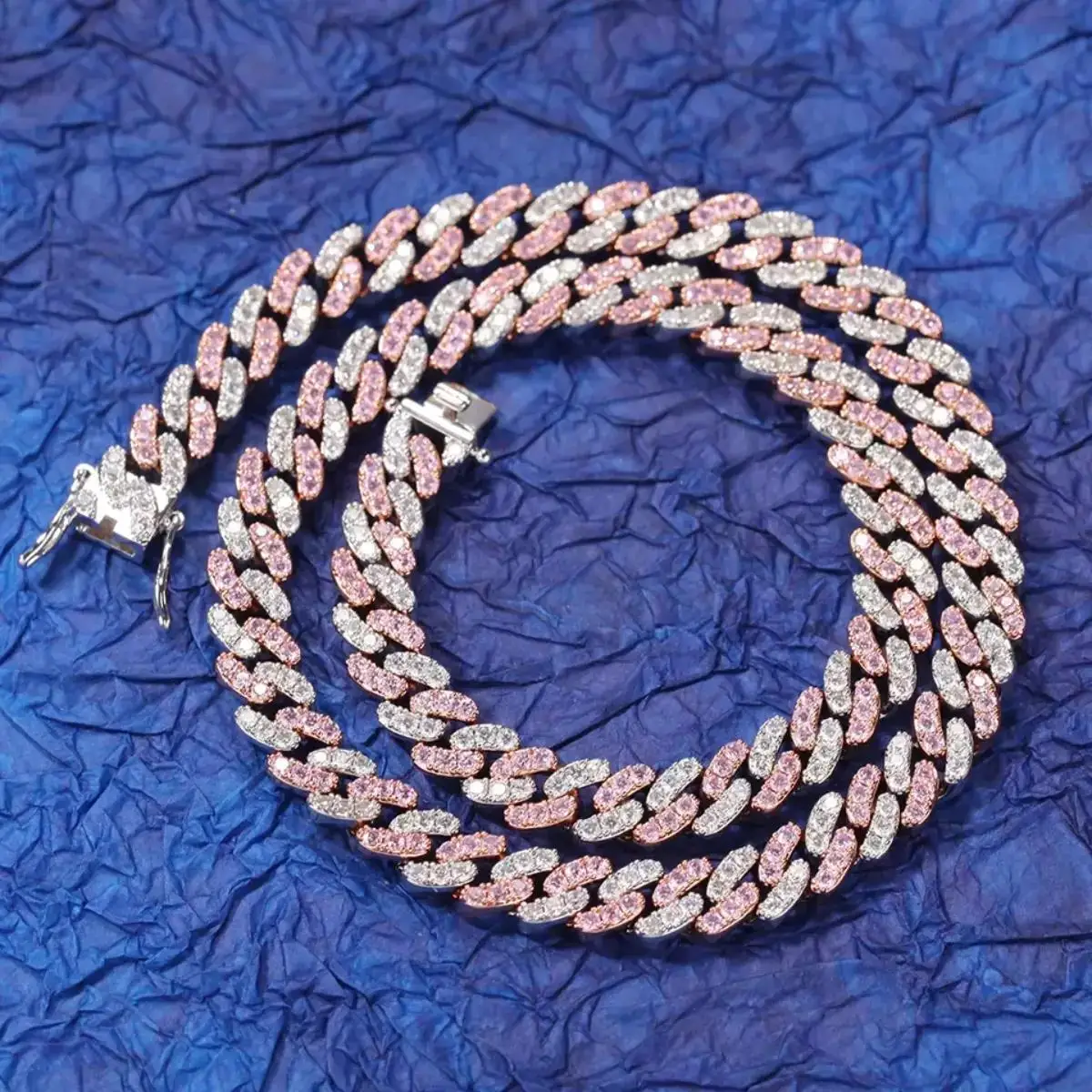 TOP ICY New Arrival Fashion 8mm Pink Cubic Cuban Link Chain Rose Gold Platinum Plated CZ Women Jewelry Necklace - Image 6